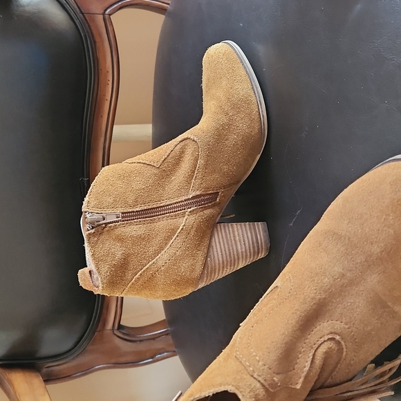 Steve Madden leather Fringe Ankle western boots size 6 M brown - Picture 10 of 17